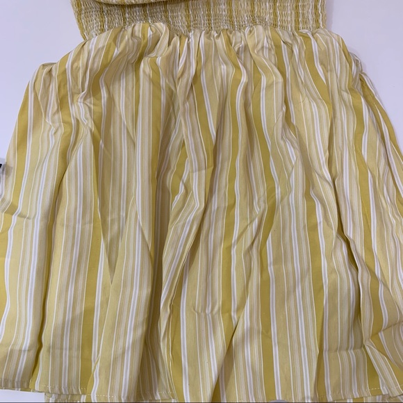 SHEIN Girls Yellow & White Striped Shirred One Shoulder Dress 11-12 Years - Picture 4 of 11